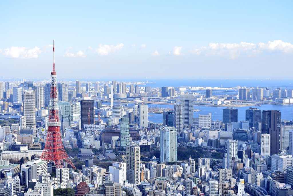 東京の上空からの撮影