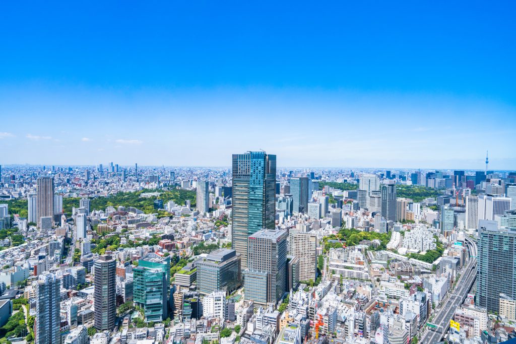 東京上空からの撮影